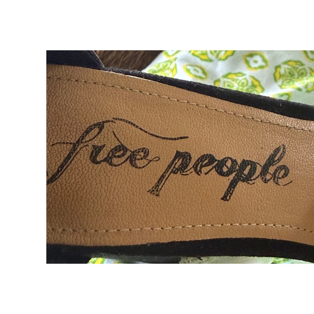 Free People Black Suede Platform Block Heel Ankle Strap Sandals EU 37 US 7 - Picture 6 of 14